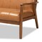 Baxton Studio Nikko Mid-century Modern Tan Faux Leather and Walnut Brown finished Wood 3-Piece Living Room Set 175-10974-10975-10976-Zoro - alternate 7